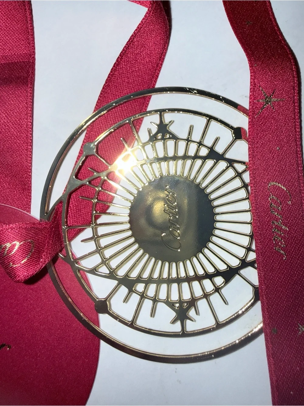 NWT Cartier red and gold Christmas 2024 gift tag